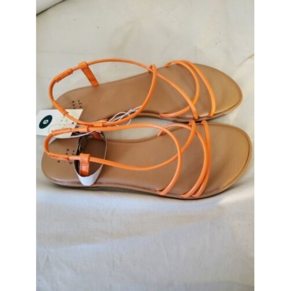 Women's Orange Sierra Strappy Sandals - A New Day Size 9 - Picture 2 of 6